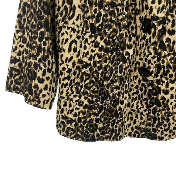 Ingredients Animal Print Button Front Jacket Brown Black Womens Plus Size 1X - Picture 2 of 4